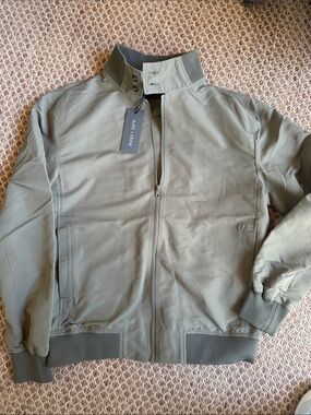 Slate & Stone Men's Olive Green Bomber Jacket